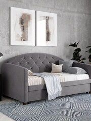 Dorel Home Grey Europe Aspen Velvet Daybed with Trundle - Image 2 of 4