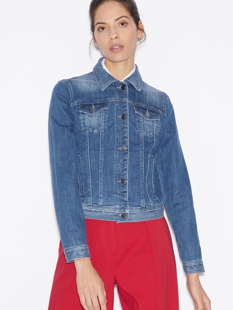 Armani Exchange Blue Denim Jacket - Image 1 of 11
