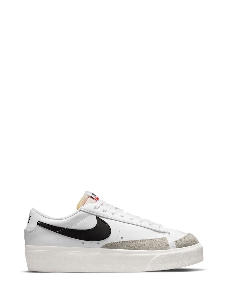 Nike White/Black Blazer Low Platform Trainers - Image 1 of 9