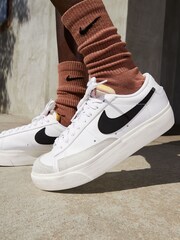 Nike White/Black Blazer Low Platform Trainers - Image 6 of 9
