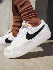 Nike White/Black Blazer Low Platform Trainers - Image 8 of 9
