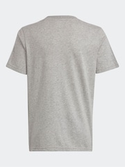 adidas Grey Essentials 3 Stripes 100% Cotton T-Shirt - Image 2 of 5