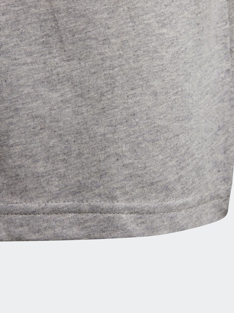 adidas Grey Essentials 3 Stripes 100% Cotton T-Shirt - Image 5 of 5 adidas Grey Essentials 3 Stripes 100% Cotton T-Shirt - Image 5 of 5