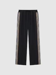 Reiss Black Odell Wide Leg Pull On Trousers - Image 2 of 6