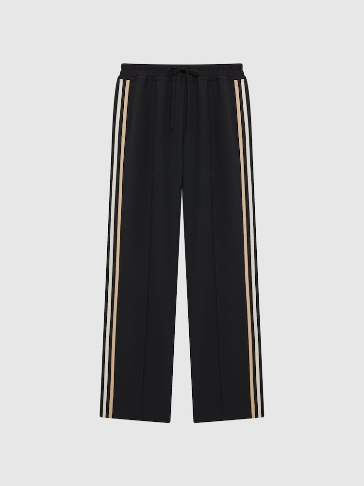 Reiss Black Odell Wide Leg Pull On Trousers - Image 2 of 6