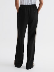 Reiss Black Odell Wide Leg Pull On Trousers - Image 5 of 6