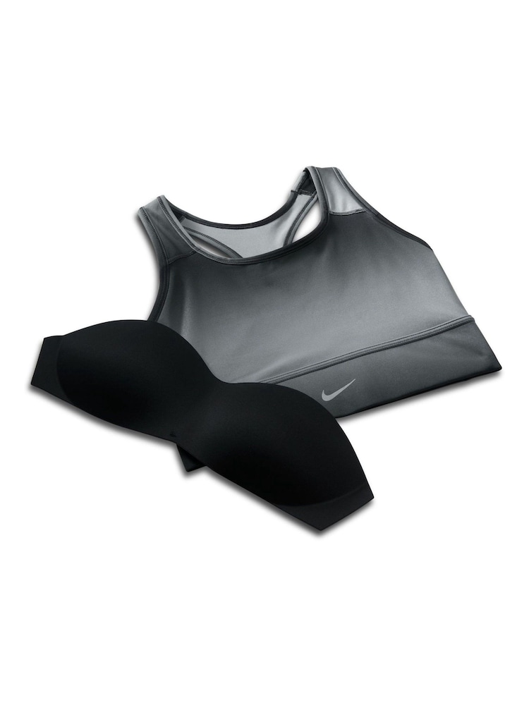 Nike Black Dri-FIT Swoosh Run Long-Line Bra - Image 8 of 8
