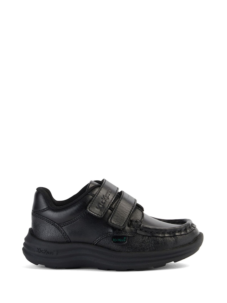 Kickers Black Reason Hook & Loop Double Strap Moccasin Shoes - Image 1 of 8