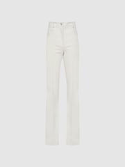 Reiss Cream Florence High Rise Flared Trousers - Image 2 of 6