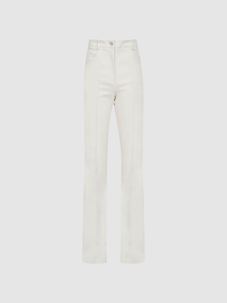 Reiss Cream Florence High Rise Flared Trousers - Image 2 of 6