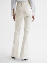 Reiss Cream Florence High Rise Flared Trousers - Image 5 of 6