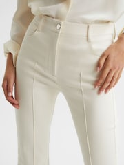 Reiss Cream Florence High Rise Flared Trousers - Image 6 of 6