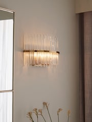 Lipsy Gold Flush Glass Wall Light - Image 1 of 9