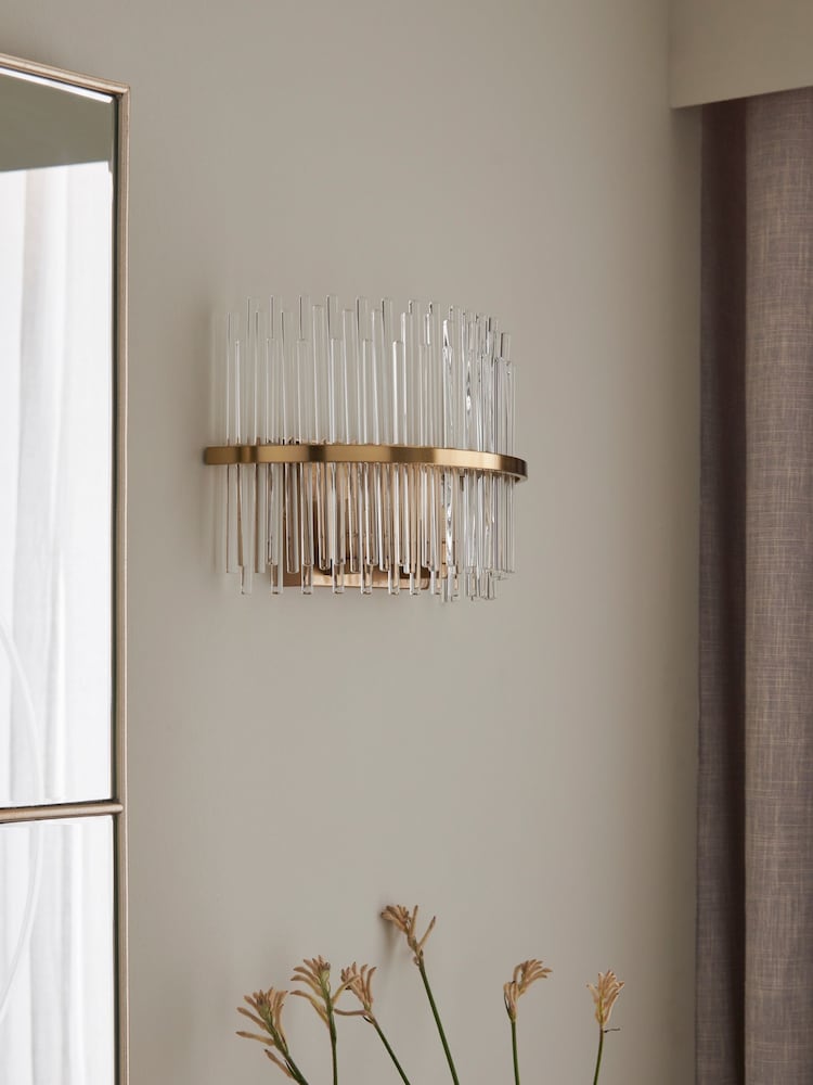 Lipsy Gold Flush Glass Wall Light - Image 2 of 9