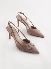 Sand Forever Comfort Fringe Slingback Heels - Image 1 of 6