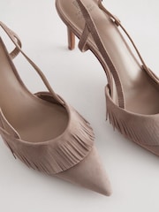 Sand Forever Comfort Fringe Slingback Heels - Image 4 of 6