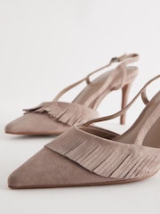 Sand Forever Comfort Fringe Slingback Heels - Image 5 of 6