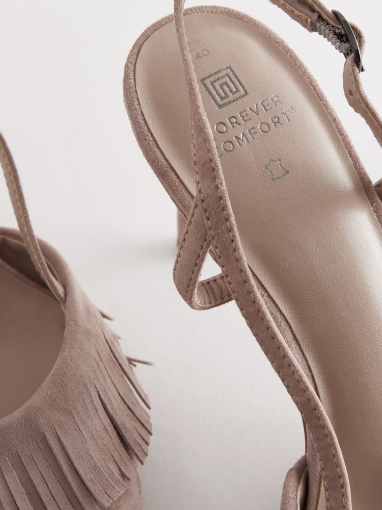 Sand Forever Comfort Fringe Slingback Heels - Image 6 of 6