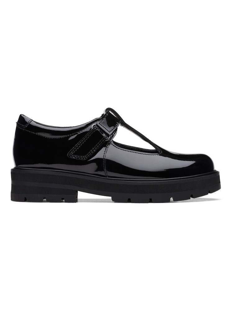Clarks Black Patent Multi Fit Prague Brill Shoes - Image 1 of 7