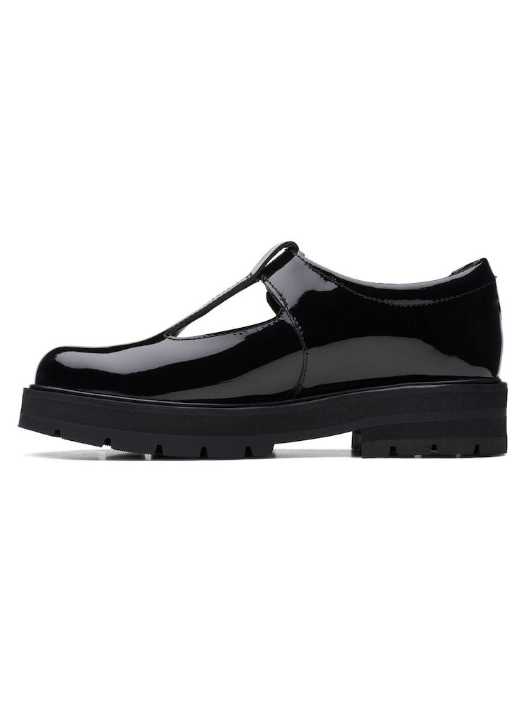 Clarks Black Patent Multi Fit Prague Brill Shoes - Image 2 of 7