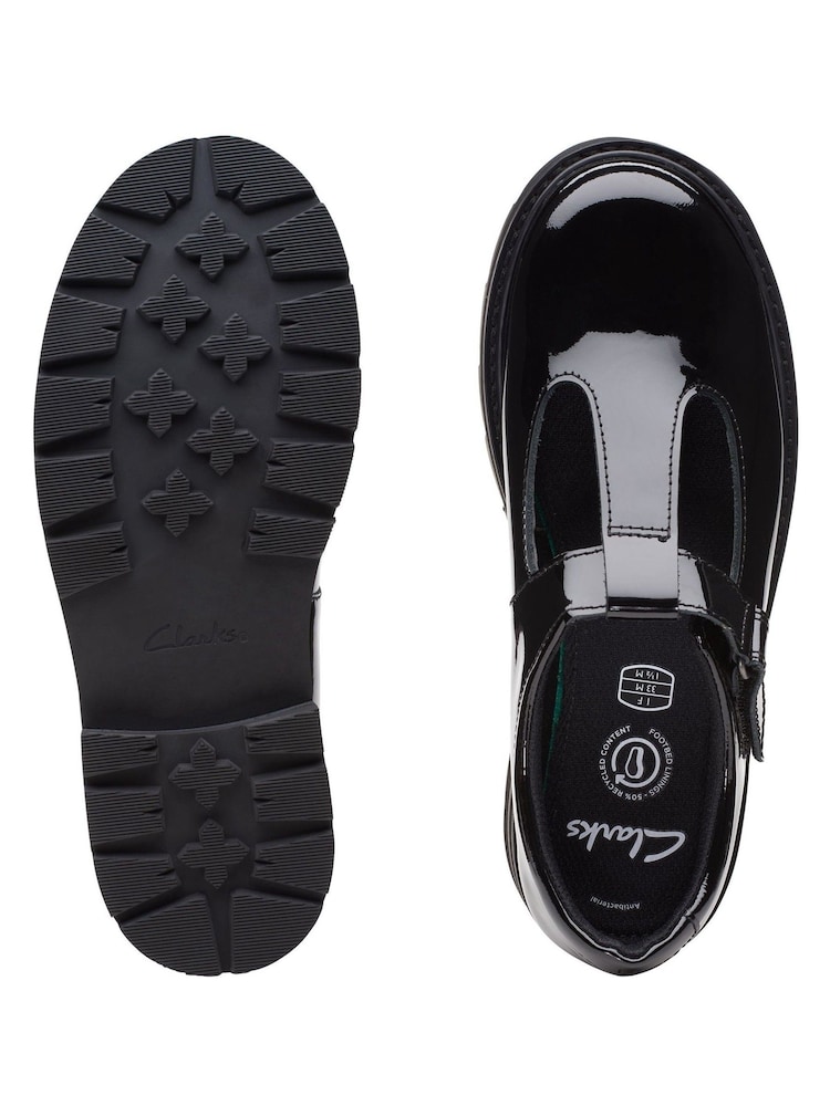 Clarks Black Patent Multi Fit Prague Brill Shoes - Image 7 of 7