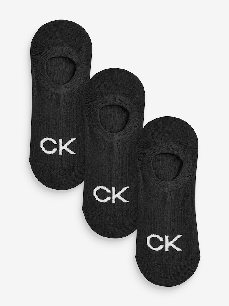 Calvin Klein Black High Cut Logo Socks 3 Pack - Image 1 of 2