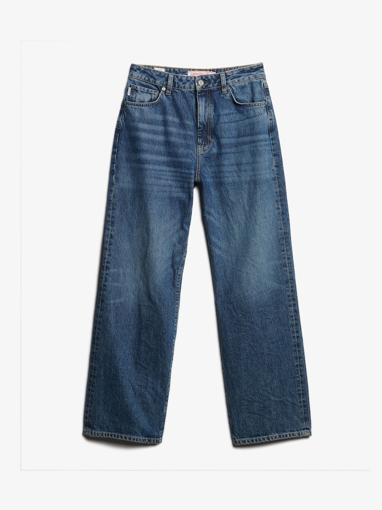 Superdry Light Blue Wide Leg Jeans - Image 5 of 7