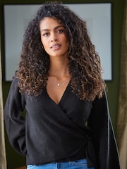 Pour Moi Black Elle Knit Ballet Jumper - Image 3 of 5