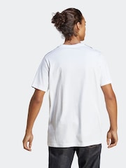 adidas White Essentials Single Jersey 3-Stripes 100% Cotton T-Shirt - Image 3 of 7