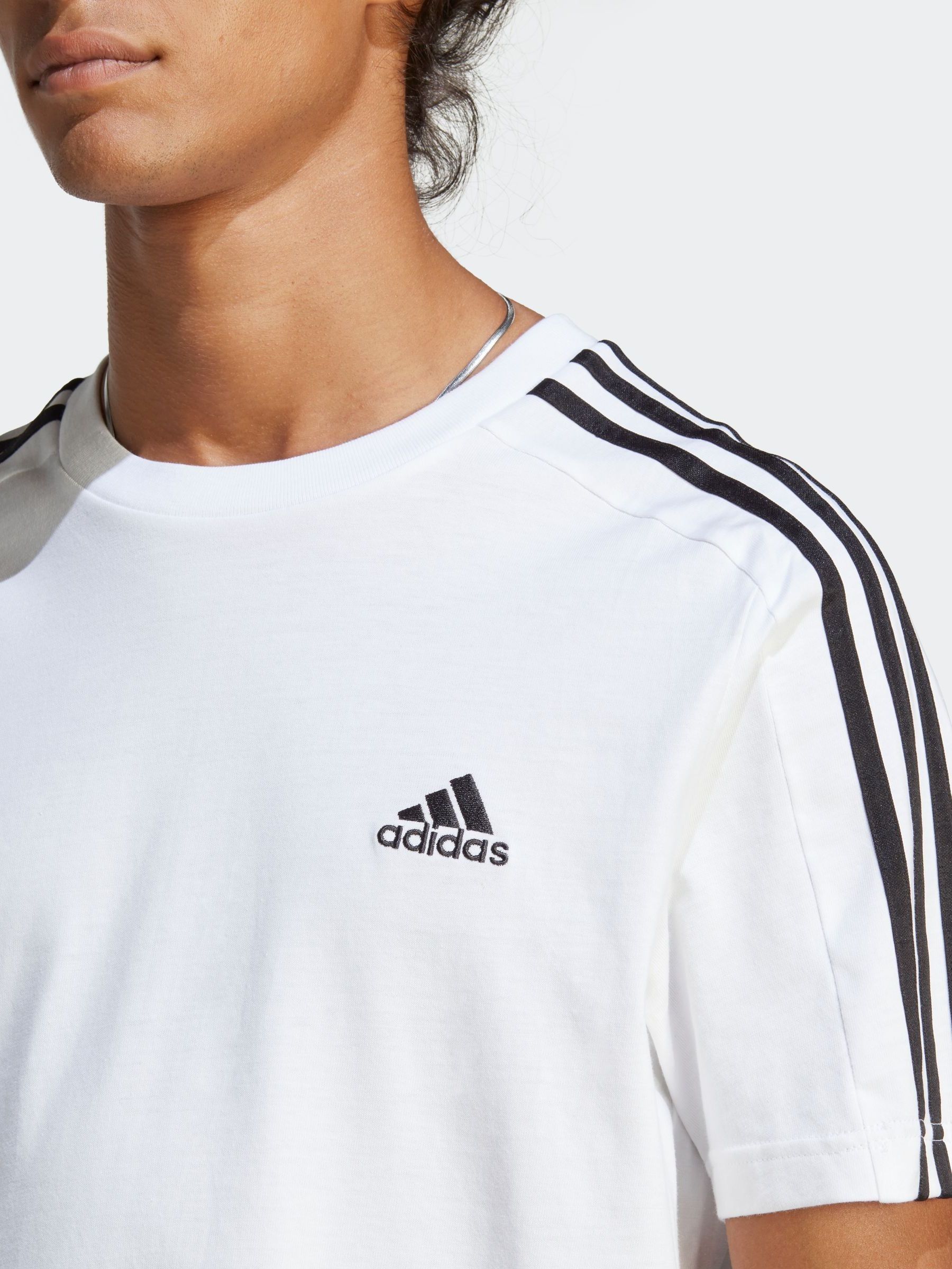 Buy adidas White Essentials Single Jersey 3 Stripes 100 Cotton T Shirt from Next USA