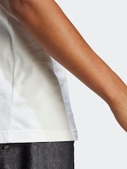 adidas White Essentials Single Jersey 3-Stripes 100% Cotton T-Shirt - Image 6 of 7