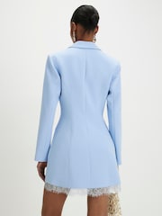 River Island Blue Lace Trim Blazer Dress - Image 4 of 4