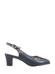 Pavers Blue Peep Toe Slingback High Heels - Image 1 of 5