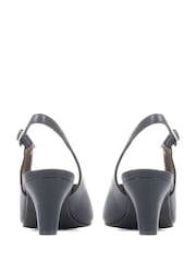 Pavers Blue Peep Toe Slingback High Heels - Image 3 of 5