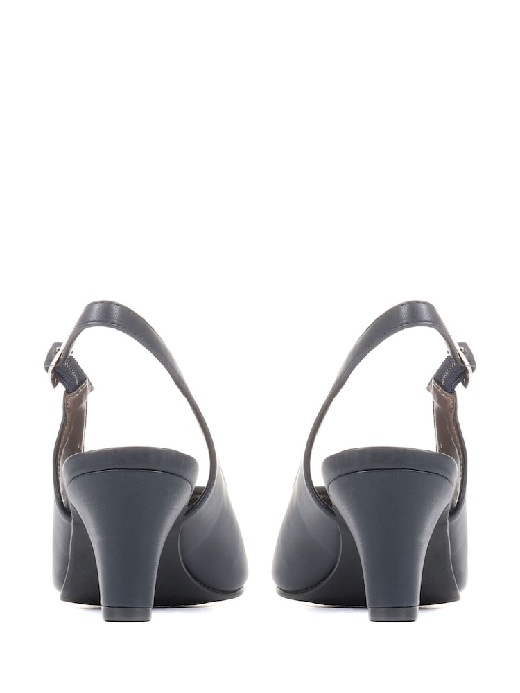 Bleu - Chaussures à talons hauts Pavers Peep Toe à bride arrière - Image 3 of 5