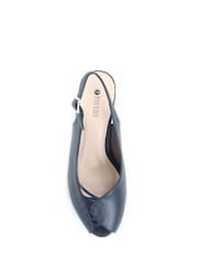 Pavers Blue Peep Toe Slingback High Heels - Image 4 of 5