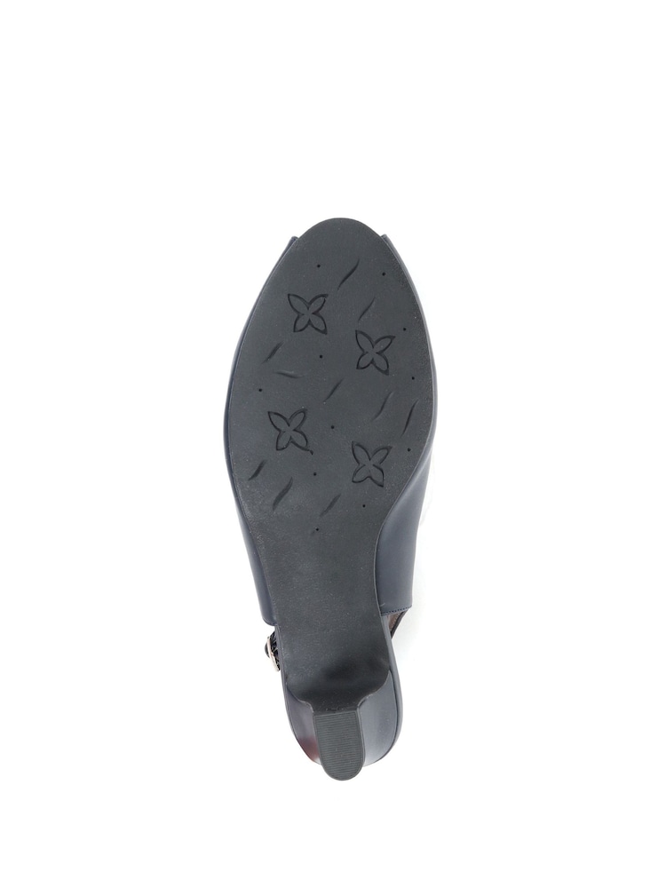 Pavers Blue Peep Toe Slingback High Heels - Image 5 of 5