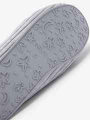 Blue Corduroy Faux Fur Lined Moccasin Slippers - Image 5 of 5