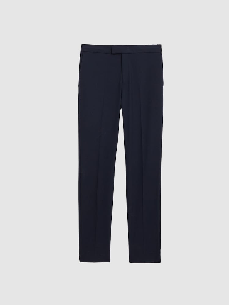 Reiss Navy Found Drawcord Waist Relaxed Trousers - Image 2 of 5