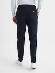 Reiss Navy Found Drawcord Waist Relaxed Trousers - Image 5 of 5