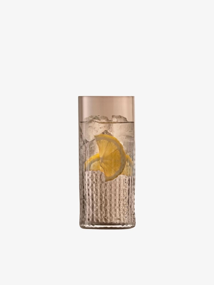 LSA International Set of 2 Taupe Wicker Highball 400ml Glasses - Image 1 of 4 LSA International Set of 2 Taupe Wicker Highball 400ml Glasses - Image 1 of 4