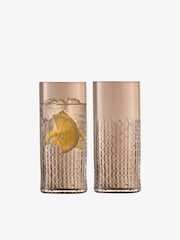 LSA International Set of 2 Taupe Wicker Highball 400ml Glasses - Image 3 of 4