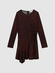 Reiss Black Print Livia Junior Printed Jersey Dress - Image 2 of 7