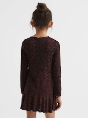 Reiss Black Print Livia Junior Printed Jersey Dress - Image 5 of 7