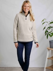 Weird Fish Cream Beye 1/4 Zip Grid Fleece - Image 1 of 7
