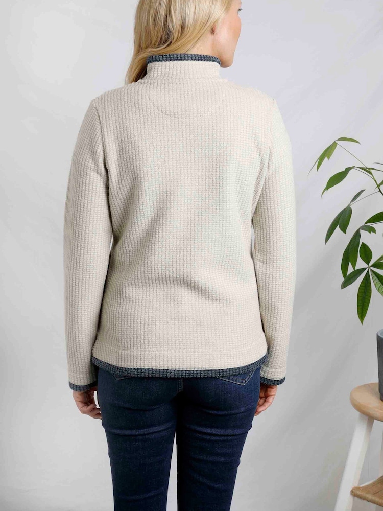 Weird Fish Cream Beye 1/4 Zip Grid Fleece - Image 2 of 7