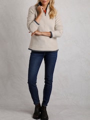 Weird Fish Cream Beye 1/4 Zip Grid Fleece - Image 3 of 7