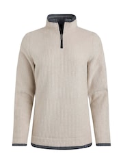 Weird Fish Cream Beye 1/4 Zip Grid Fleece - Image 6 of 7
