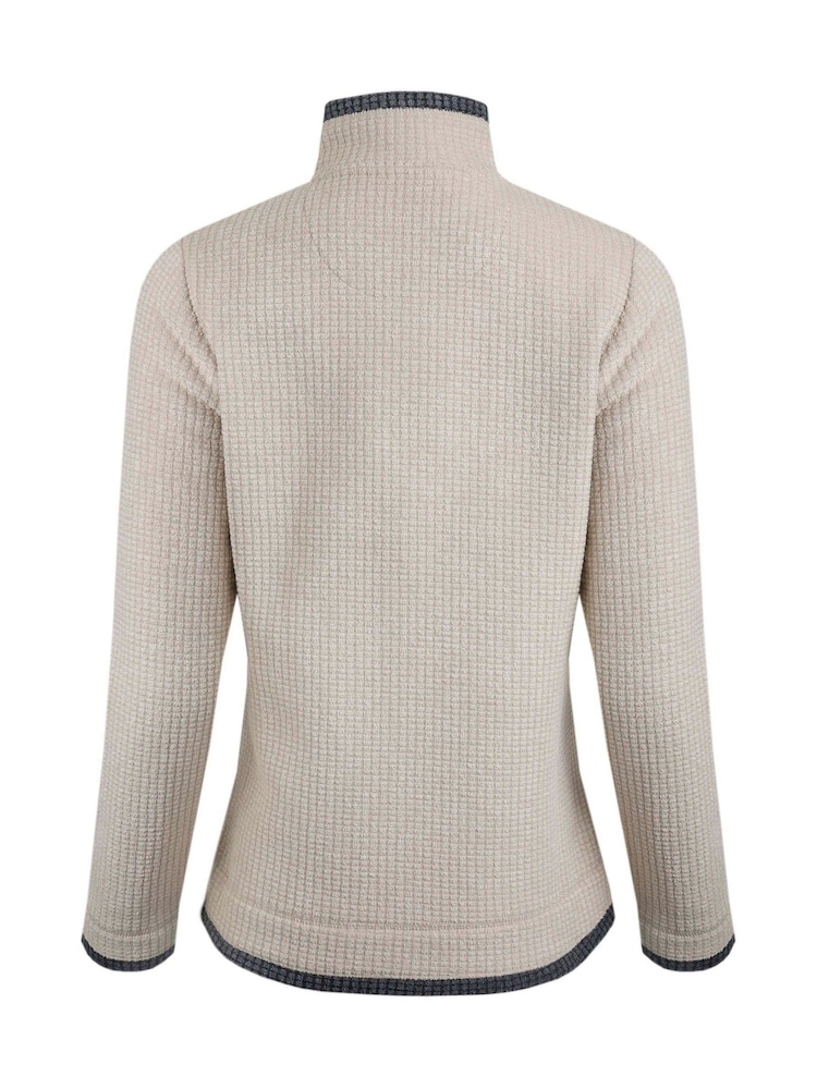 Weird Fish Cream Beye 1/4 Zip Grid Fleece - Image 7 of 7