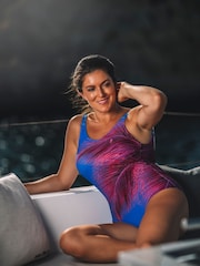 Seaspray Pink Florence Palm Classic Strap Tummy Control Swimsuit - Image 2 of 6